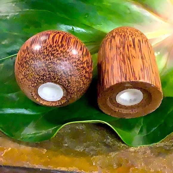 Unique and Unbranded Salt and Pepper Shakers - possibly coconut shell - Picture 2 of 8